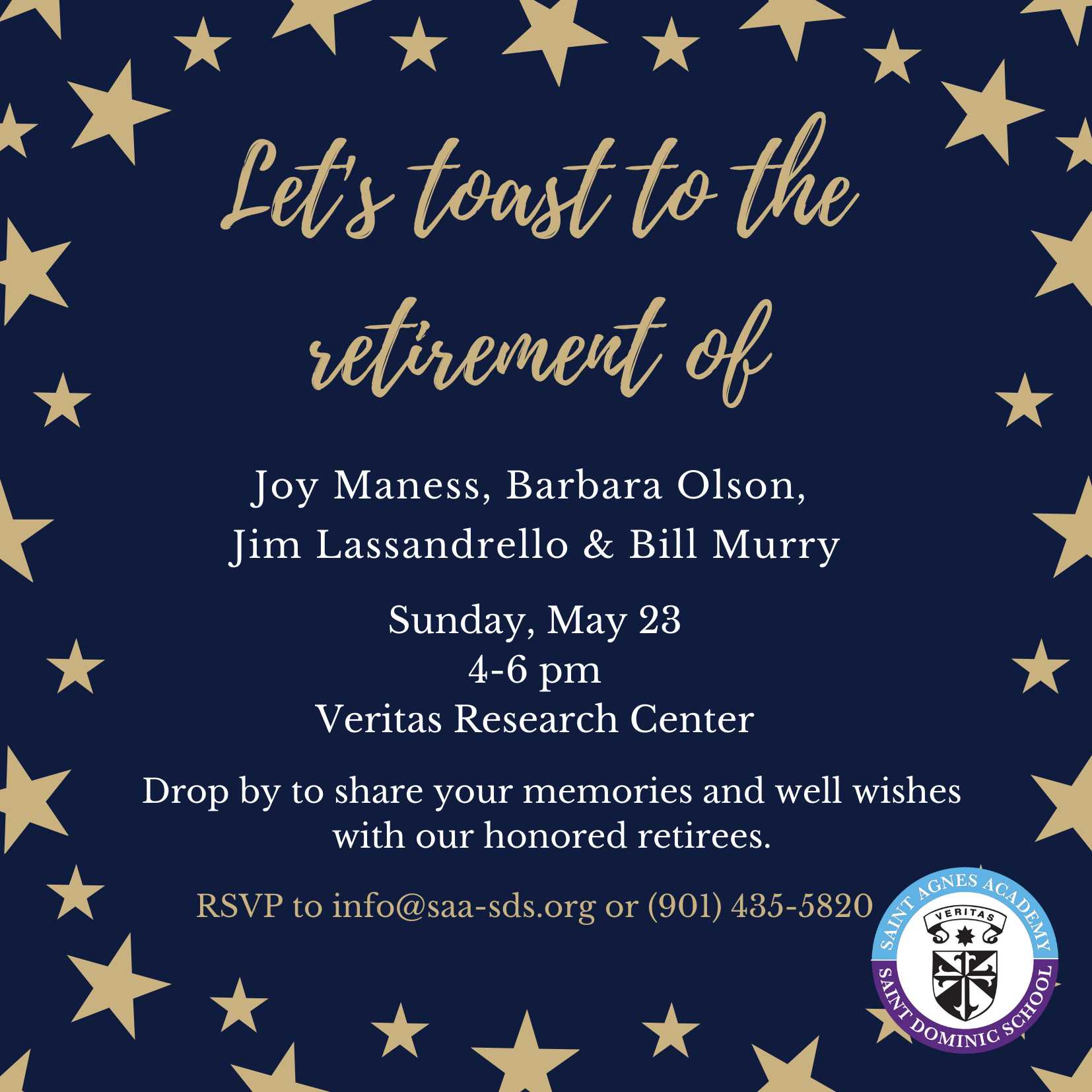 Retirement Celebration May 23 