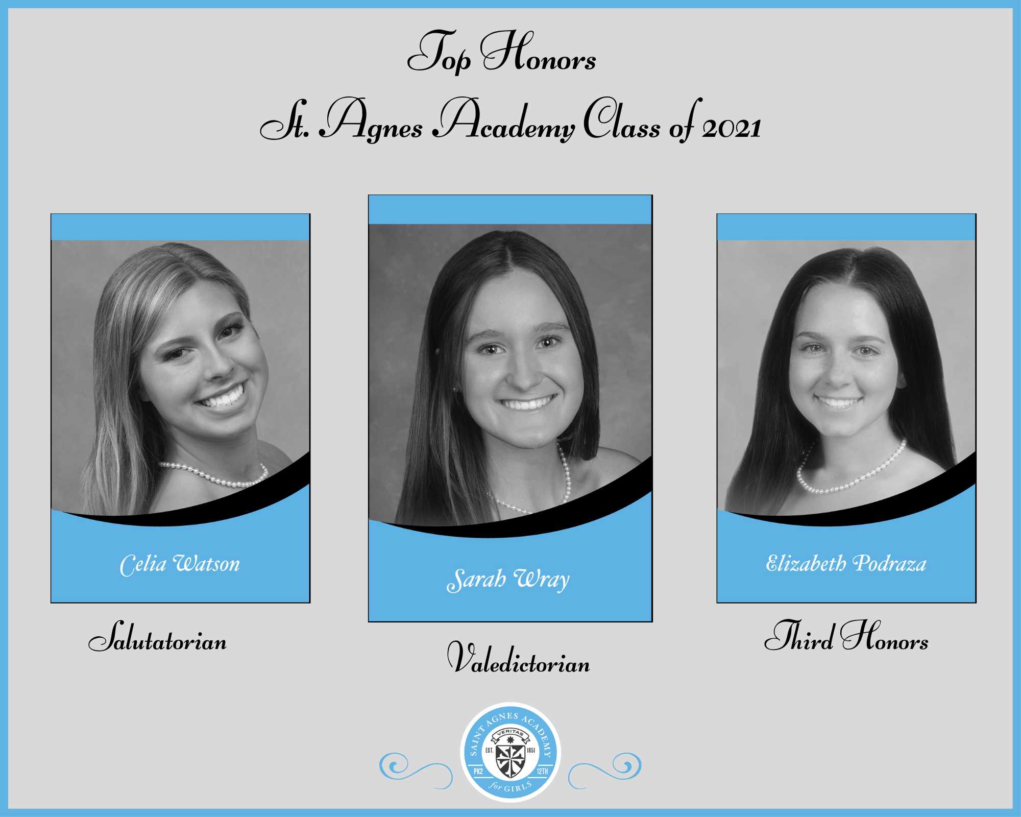 St. Agnes Academy Announces Top Honors for the Class of 2021