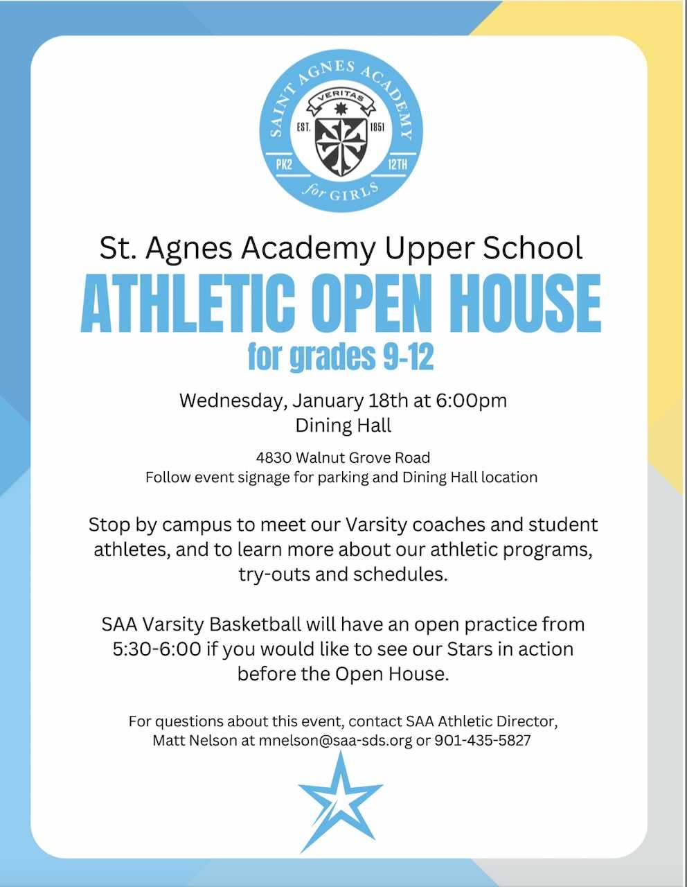 Athletics Open House Jan. 18