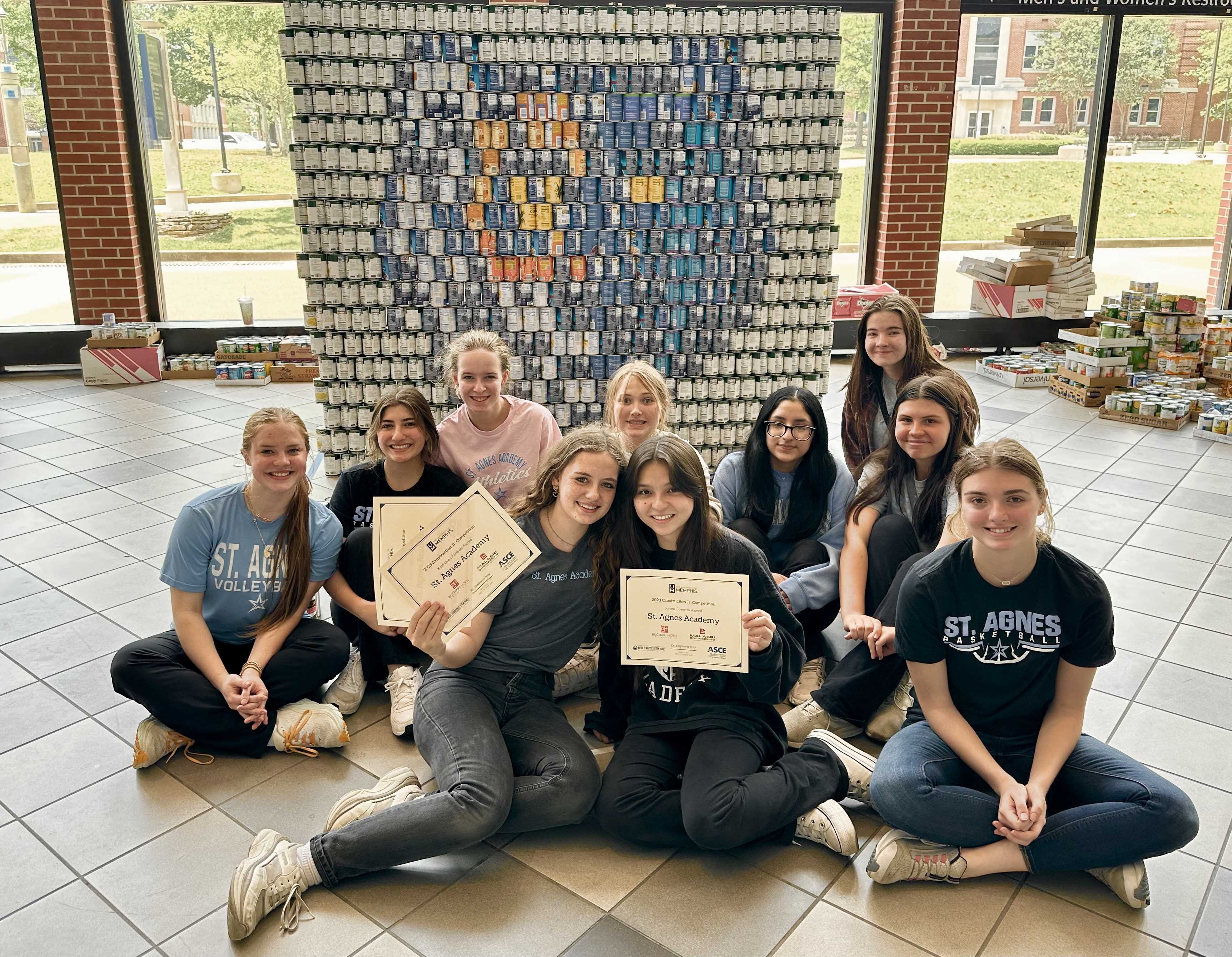 St. Agnes STEM Students Win at Canstruction Competition