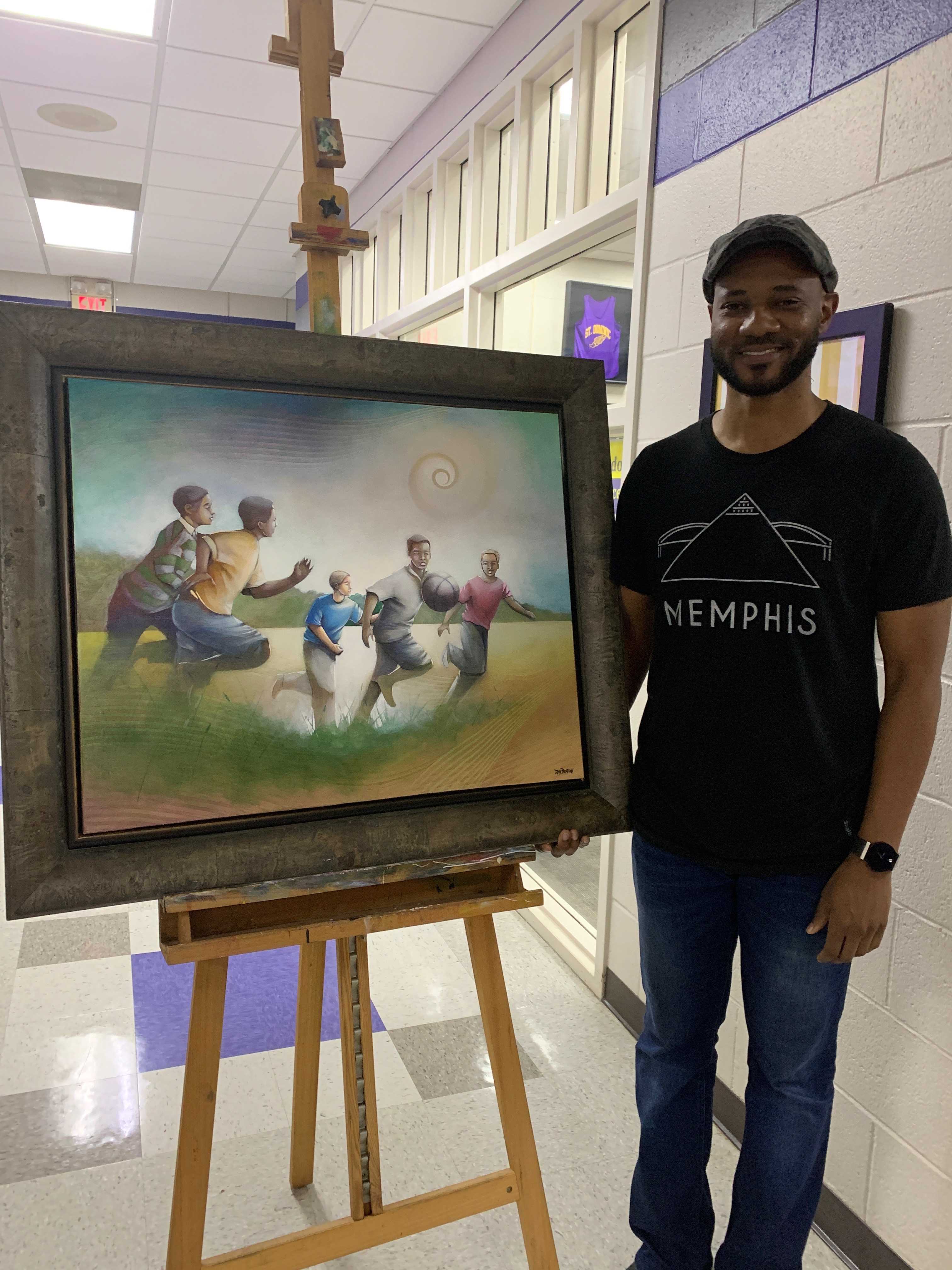 Painting by Local Artist Celebrates Community of Boys at St. Dominic 